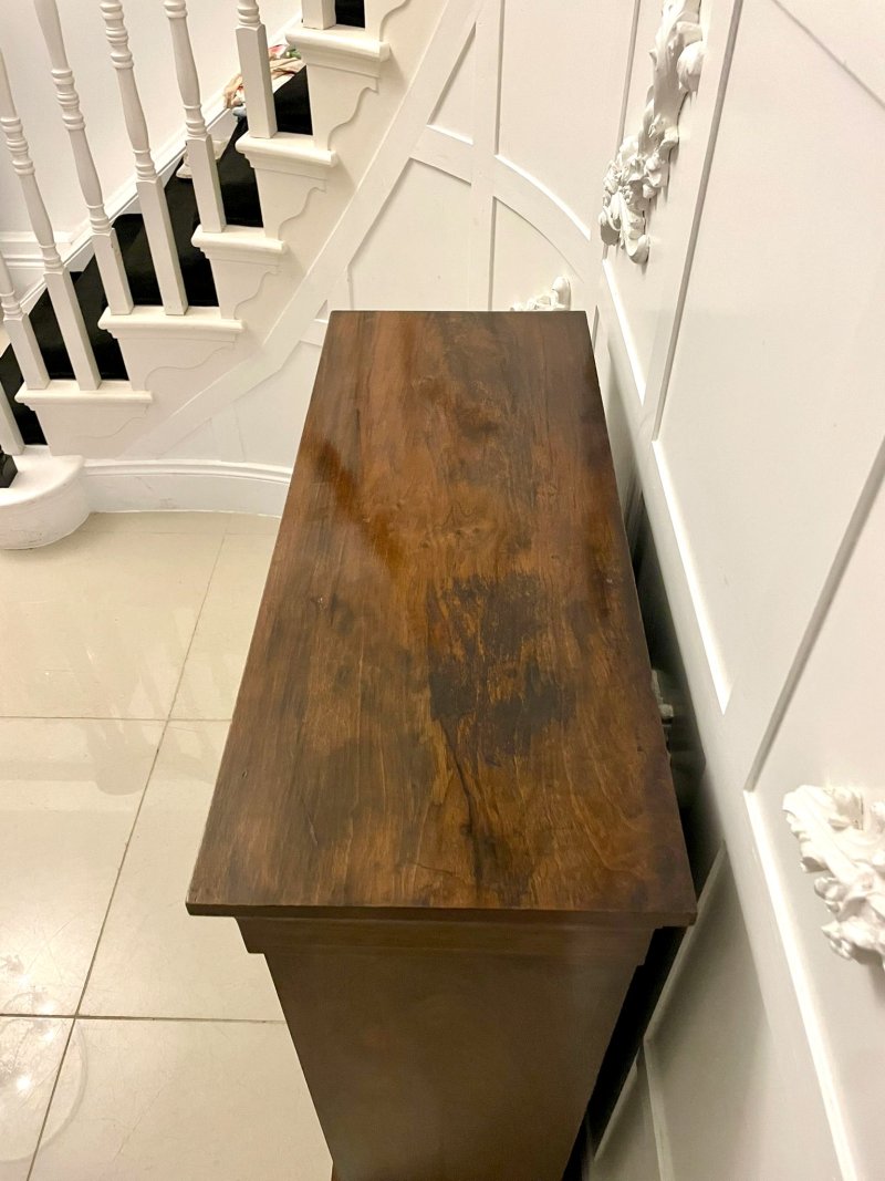 Antique Victorian Quality Figured Walnut Satinwood Inlaid Display Cabinet - Image 5